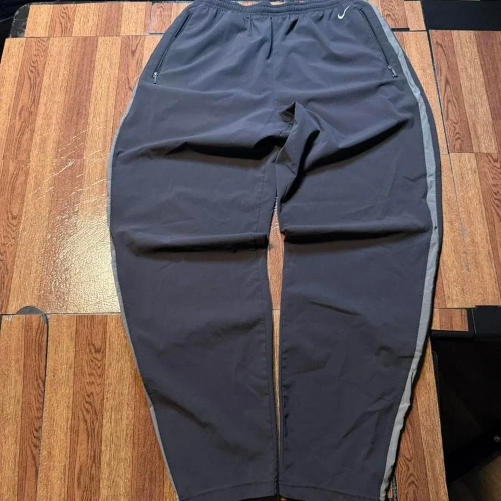 Nike Black Silver Vintage Retro Tech Sportswear Track Pants Large